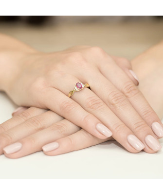 14k Gold Ring with Diamond Ruby 0.60ct