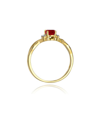 Złoty Pierścionek 14k z diamentem rubin  0,60ct