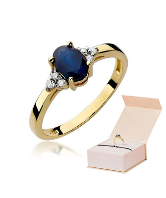 14k Gold Ring with 0.90ct Sapphire Diamond