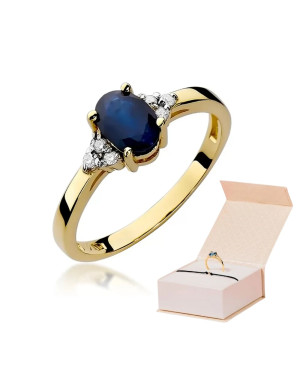 14k Gold Ring with 0.90ct Sapphire Diamond