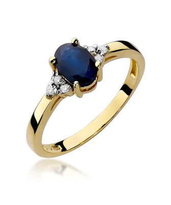14k Gold Ring with 0.90ct Sapphire Diamond