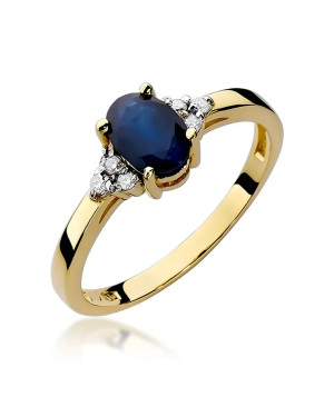 14k Gold Ring with 0.90ct Sapphire Diamond