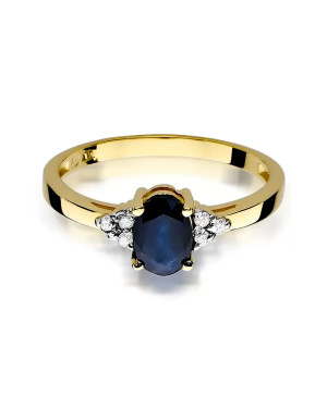 14k Gold Ring with 0.90ct Sapphire Diamond