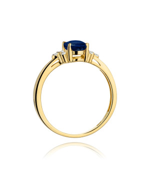 Złoty Pierścionek 14k z diamentem szafir 0,90ct