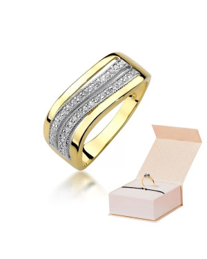 Złoty Pierścionek 14k z diamentem brylant 0,18ct