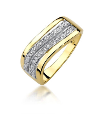 Złoty Pierścionek 14k z diamentem brylant 0,18ct