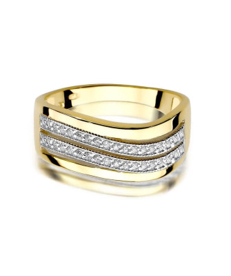 Złoty Pierścionek 14k z diamentem brylant 0,18ct