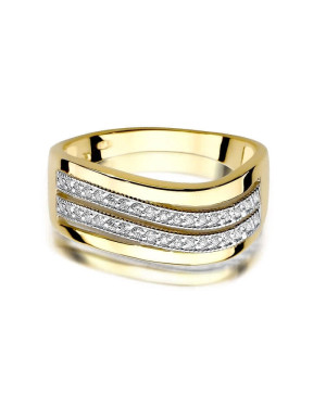 Złoty Pierścionek 14k z diamentem brylant 0,18ct
