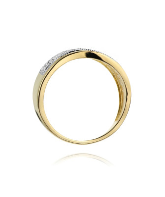 Złoty Pierścionek 14k z diamentem brylant 0,18ct