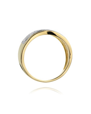 Złoty Pierścionek 14k z diamentem brylant 0,18ct