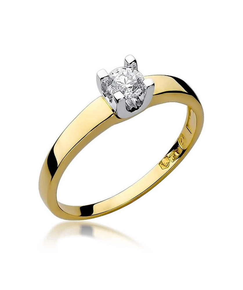 Złoty Pierścionek 14k z diamentem brylant 0,25ct