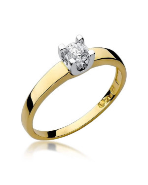 Złoty Pierścionek 14k z diamentem brylant 0,25ct