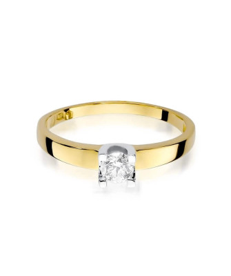 Złoty Pierścionek 14k z diamentem brylant 0,25ct