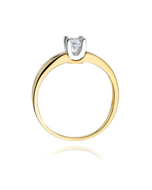 Złoty Pierścionek 14k z diamentem brylant 0,25ct