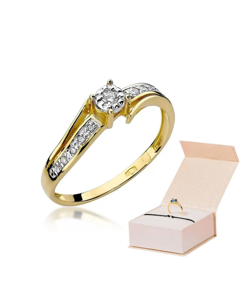 14k Gold Ring with 0.10ct Brilliant Diamond