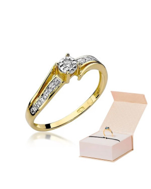 14k Gold Ring with 0.10ct Brilliant Diamond