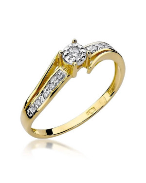 14k Gold Ring with 0.10ct Brilliant Diamond