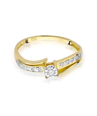 14k Gold Ring with 0.10ct Brilliant Diamond
