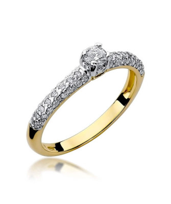Złoty Pierścionek 14k z diamentem brylant 0,36ct