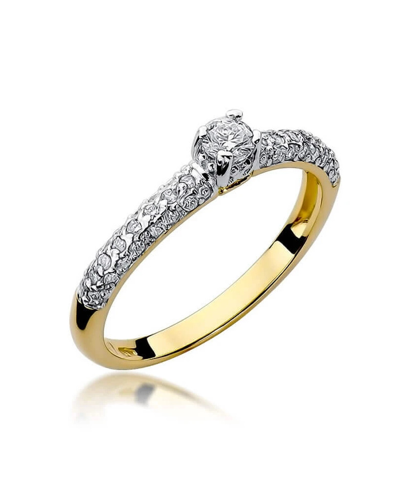 Złoty Pierścionek 14k z diamentem brylant 0,36ct