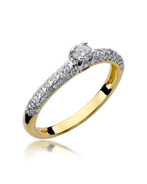 Złoty Pierścionek 14k z diamentem brylant 0,36ct