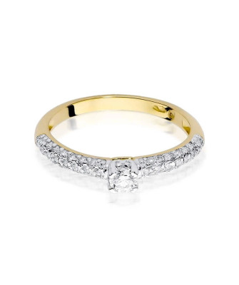 Złoty Pierścionek 14k z diamentem brylant 0,36ct
