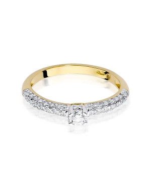 Złoty Pierścionek 14k z diamentem brylant 0,36ct