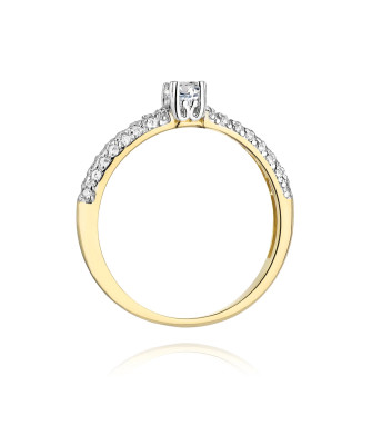 Złoty Pierścionek 14k z diamentem brylant 0,36ct