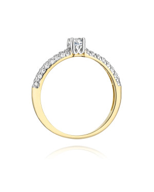 Złoty Pierścionek 14k z diamentem brylant 0,36ct