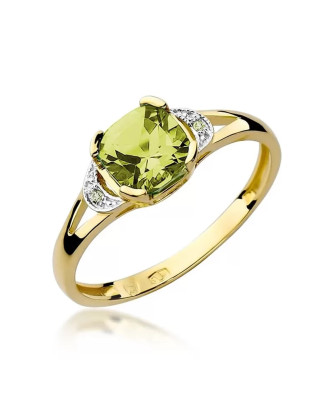 14k Gold Ring with 1.00ct Peridot Diamond