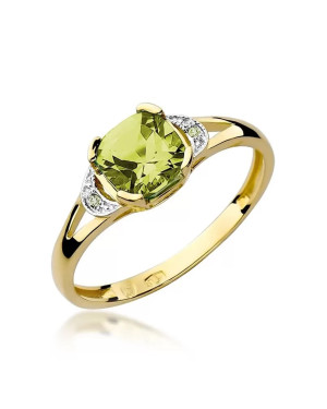 14k Gold Ring with 1.00ct Peridot Diamond