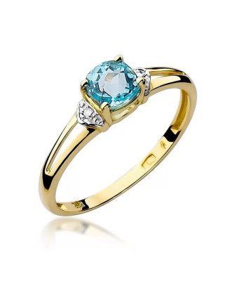 Gold Ring 14k with diamond topaz 0.70ct