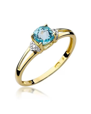 Gold Ring 14k with diamond topaz 0.70ct