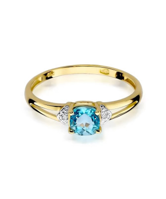 Gold Ring 14k with diamond topaz 0.70ct