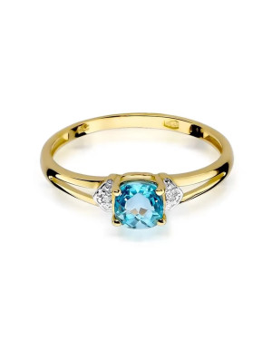 Gold Ring 14k with diamond topaz 0.70ct