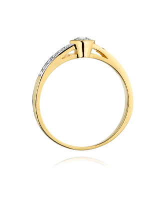 Gold Ring 14k with diamond topaz 0.70ct