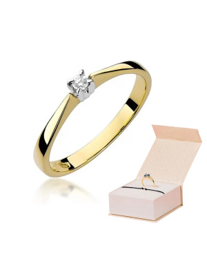 14k Gold Ring with a 0.03ct Brilliant Diamond