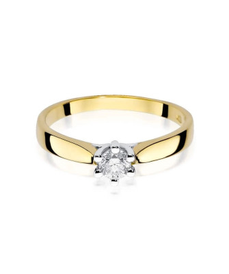 Złoty Pierścionek 14k z diamentem brylant 0,25ct