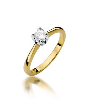 Złoty Pierścionek 14k z diamentem brylant 0,30ct