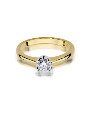 Złoty Pierścionek 14k z diamentem brylant 0,30ct