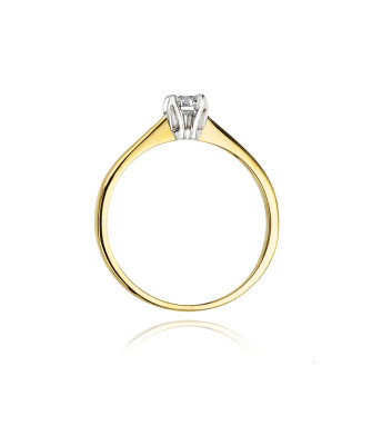 Złoty Pierścionek 14k z diamentem brylant 0,30ct