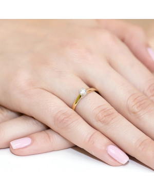 14k Gold Ring with 0.20ct Brilliant Diamond
