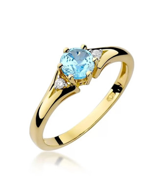 Złoty Pierścionek 14k z diamentem topaz 0,50ct