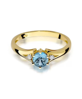 Złoty Pierścionek 14k z diamentem topaz 0,50ct