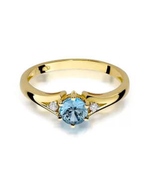 Złoty Pierścionek 14k z diamentem topaz 0,50ct