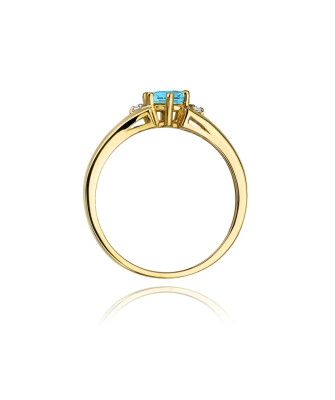 Złoty Pierścionek 14k z diamentem topaz 0,50ct