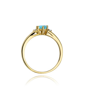 Złoty Pierścionek 14k z diamentem topaz 0,50ct