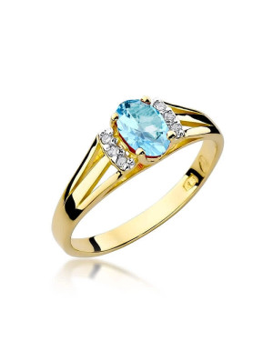 Gold Ring 14k with diamond topaz 0.50ct