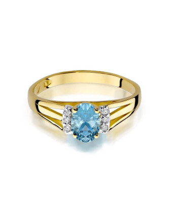Złoty Pierścionek 14k z diamentem topaz 0,50ct