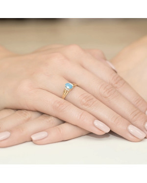 Złoty Pierścionek 14k z diamentem topaz 0,50ct